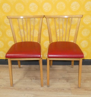 Kitchen Chairs in Red, Set of for sale at Pamono