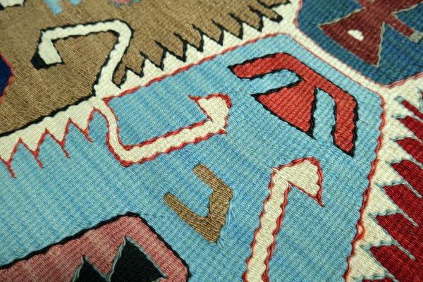 Grand Tapis Kilim Persan Fait Main – Kurdestan Années 40/50, 200x157 Cm