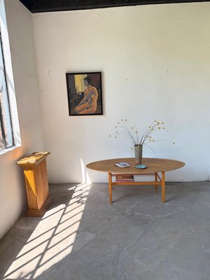 センターテーブル・ローテーブル old ikea 1991 pitea coffe table vintage Oval Coffee Table Beech by Aalto for Ikea, 1980 for sale at Pamono