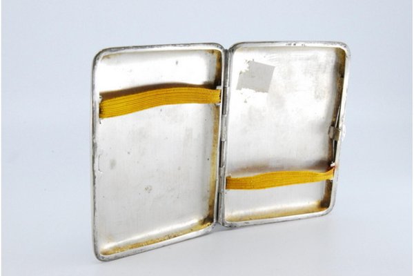 Plain Silver Cigarette Case with Hinged Lid for sale at Pamono