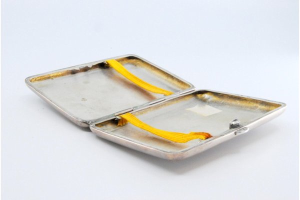 Plain Silver Cigarette Case with Hinged Lid