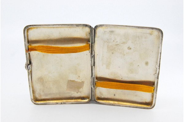 Plain Silver Cigarette Case with Hinged Lid