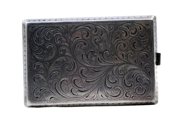 silver cigarette box for sale Sterling 5.75"X 3.25"X 2" International Silver Co Antique Silver Cigarette Case with Fluted