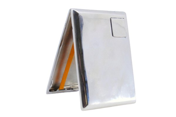 plain cigarette case Silver for sale at Pamono front release button allows easy one Plain Silver Cigarette Case with