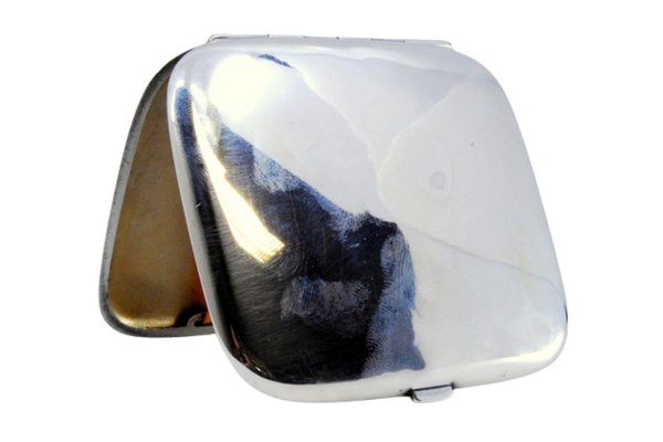 plain cigarette case Silver for sale at Pamono front release button allows easy one Plain Silver Cigarette Case with