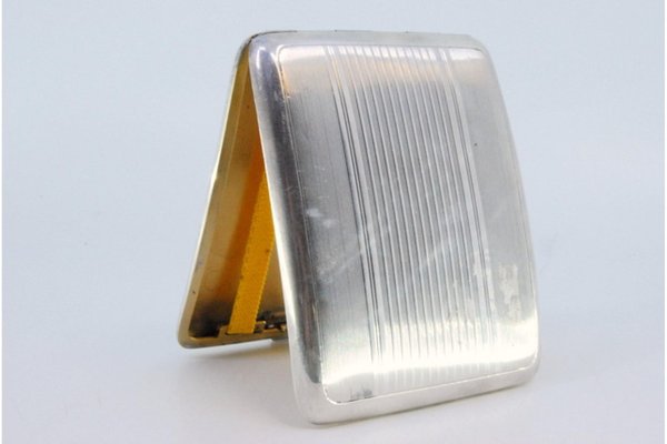 silver metal cigarette case Silver Cigarette Case with Curved Shape for sale at Pamono