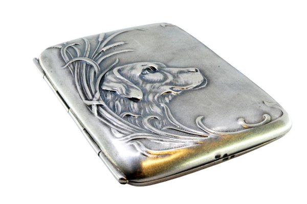 Silver Cigarette Case with Art Nouveau Reliefs for sale at Pamono