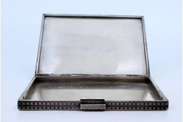 silver cigarette box with hinged lid Silver Cigarette Case with Fluted Bands and Hinged Lid for sale at Pamono