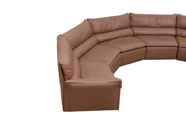 Modernist Queening Sectional Sofa From, Amalfi Brown Leather Power Motion Reclining Sofa