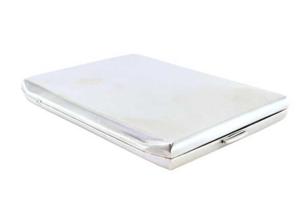 sterling silver antique cigarette case 1945 Cigarette Case Tin Engravable Antique Sterling Silver