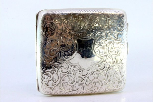 engraved cigarette case Custom Engraved Wood Cigarette Case holds cash silver engraved cigarette case Estate
