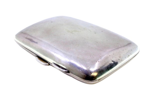 silver cigarette box for sale Curved Silver Cigarette Case