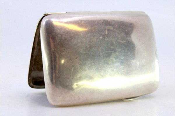 Curved Silver Cigarette Case