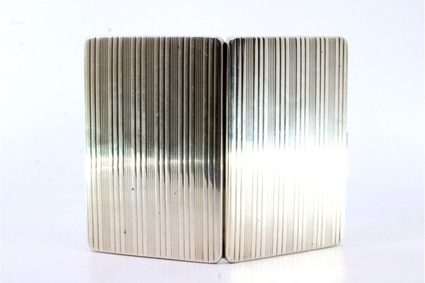 Silver Cigarette Case with Fluted Top Trim, Gilt Interior and Cigarette  Holder with Tilting Spring for sale at Pamono