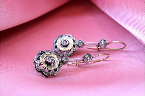 Orecchini In Titanio Tondi Con Zirconi Bianchi, Colore Argento/oro/oro Rosa, Regalo Donna, LIESON