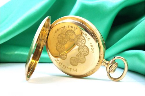 Gold Grand Prix Paris 1900 Pocket Watch from Zenith for sale at Pamono
