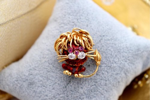 LEVALLET ブローチ フランス製 獅子座 LEVALLET ブローチ フランス製 獅子座 アクセサリー