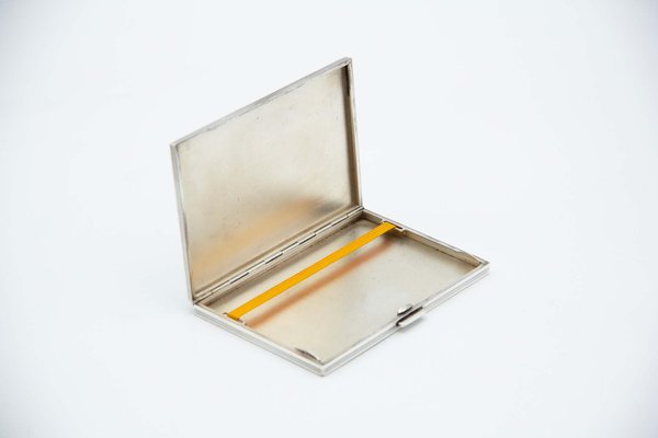 diamond cigarette holder Rectangular Shaped Guilloche Silver Cigarette Case with Diamond