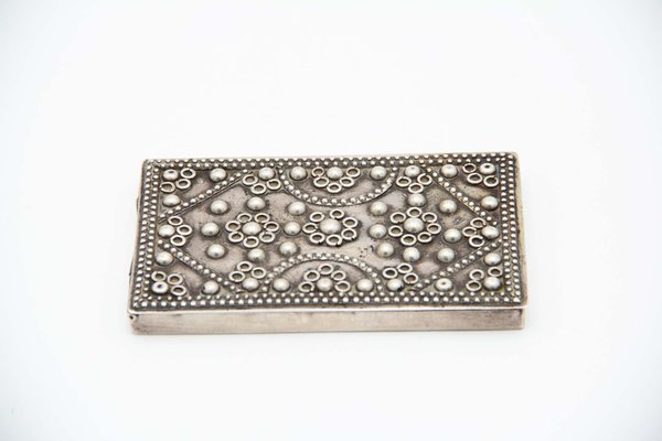 decorative cigarette cases Rectangular Shaped Silver Cigarette Case