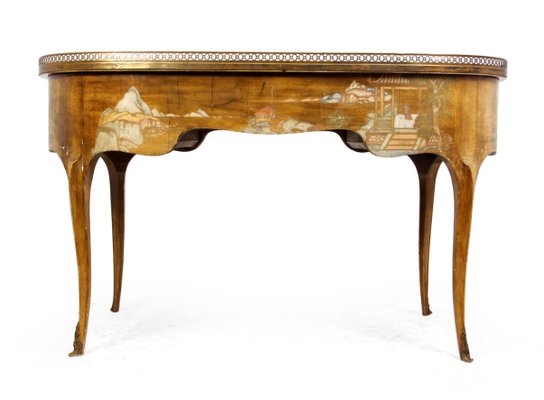 Antique French Chinoiserie Kidney Writing Desk 1860s