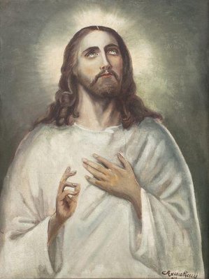 イタリア巨匠 アンジェロ・パラセッリ Angelo Paraselli 油彩画 Angelo Paraselli, Jesus Christ, Oil on Canvas for sale at Pamono