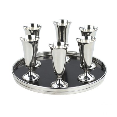 Silver Cordial Cups on Tray from Gorham Sterling, USA, 20th