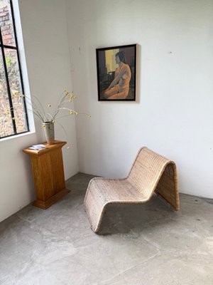 Hestra Woven Wicker Armchair attributed to Ikea 1982, 1980s