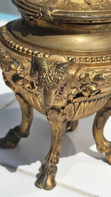 Antikes französisches Tintenfass aus vergoldeter Bronze