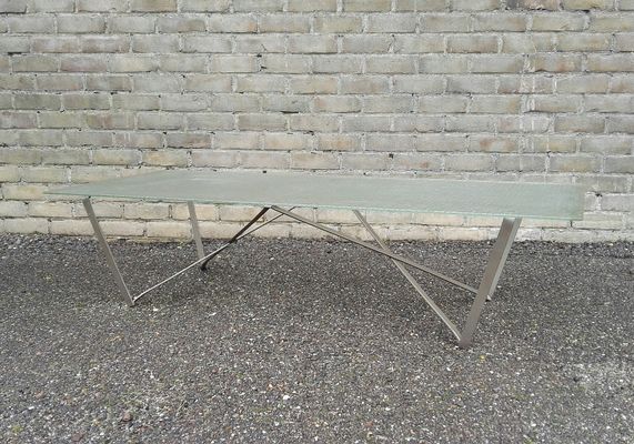 Mid Century Dutch Minimalist Flat Metal Wire Coffee Table For Sale