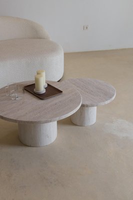 Round Top 100 Dekorativer Beige Couchtisch aus Travertin von Beije Avenue bei Pamono kaufen