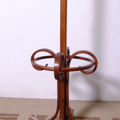 Vintage Curved Beech Coat Stand, 1970s for sale at Pamono - Main Image