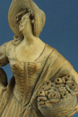 Heaven and Earth lady guard カチアゲポールセット 20th Century Terracotta Sculpture of Lady in 18th Century Clothes