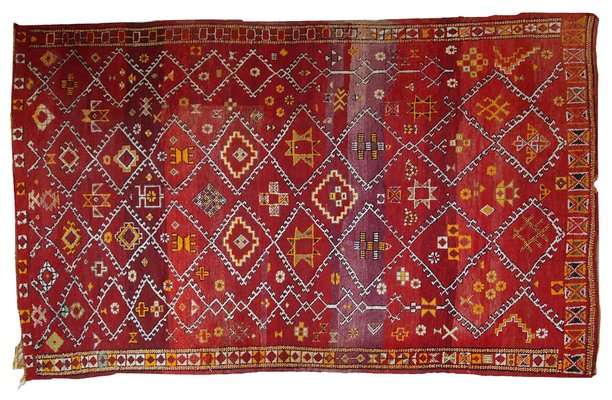 Handgemachter Antiker Marokkanischer Berber Teppich 1910er Bei