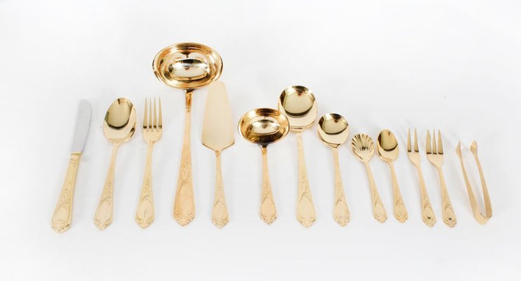 16 Pezzi Manico Placcato Oro In Rilievo Cucina Acciaio Inossidabile Argenteria Posate Posate Coltelli Forchette Cucchiai Set Per 4 Persone, Coltello E Forchetta Da Bistecca Hotel (Oro