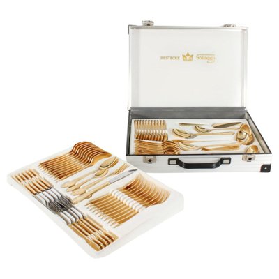 Monix Verona Gold Ménagère 24 Pièces En Acier Inoxydable 18/10 Poli