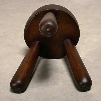 Wooden Tripod Stool in the style of Ingvar Hildingsson