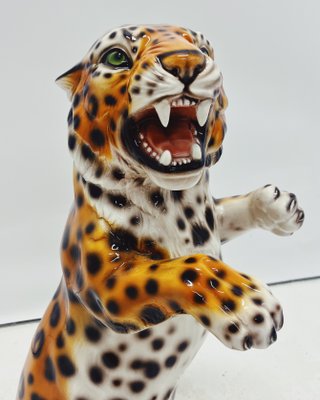 Leopard Statue in Ceramic from Ceramiche Boxer for sale at Pamono
