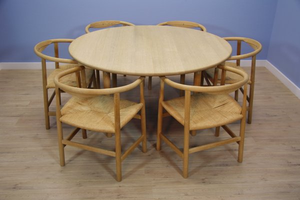 Mid Century Ch 337 Dining Table With Pp 68 Pp201 Chairs By Hans Wegner For Carl Hansen