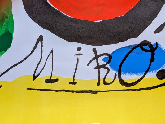 Litografía Abstracta De Joan Miró De 1969: Exposición Del Museo De Arte De Pasadena (31.5" X 22.5")