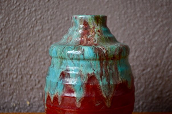 Art Deco Red Vase from Cab Céramique Dart De Bordeaux, 1920s