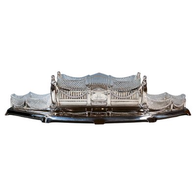 Großer Silberner Übertopf mit 3 Glaseinsätzen von Wilkens & Sons, Deutschland, 1906