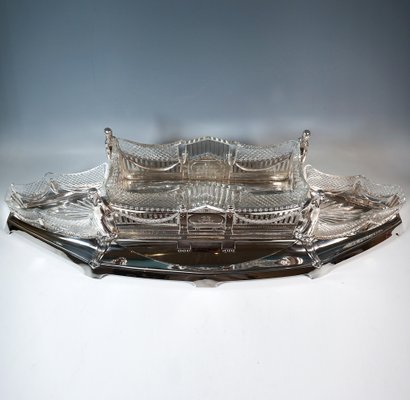 Großer Silberner Übertopf mit 3 Glaseinsätzen von Wilkens & Sons, Deutschland, 1906