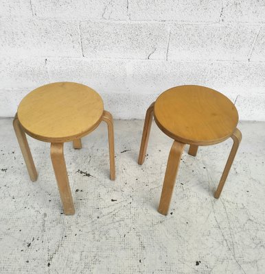 E60 Wooden Stools by Alvar Aalto for Artek, 1960s, Set of 2 for
