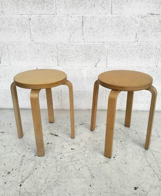E60 Wooden Stools by Alvar Aalto for Artek, 1960s, Set of 2 for