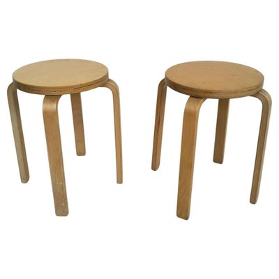 E60 Wooden Stools by Alvar Aalto for Artek, 1960s, Set of 2 for