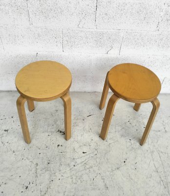 E60 Wooden Stools by Alvar Aalto for Artek, 1960s, Set of 2 for