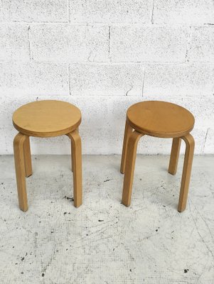 E60 Wooden Stools by Alvar Aalto for Artek, 1960s, Set of 2 for