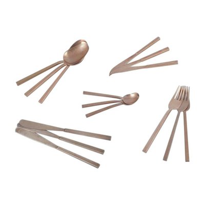 Scanline Messing Besteck Tafelservice von Sigvard Bernadotte, 15 . Set bei Pamono kaufen