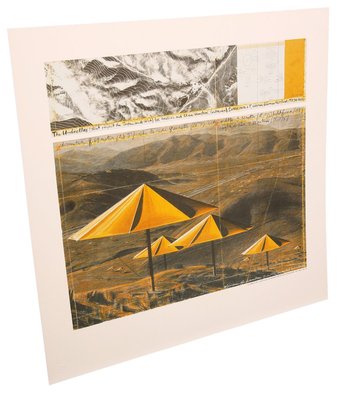 Christo, The Umbrellas (Yellow), Color Print, 1991 for sale at Pamono