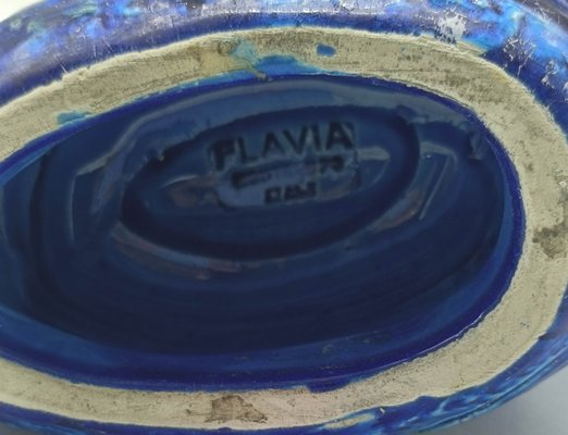 Blue Ceramic Fish by Aldo Londi for Flavia Montelupo Bitossi